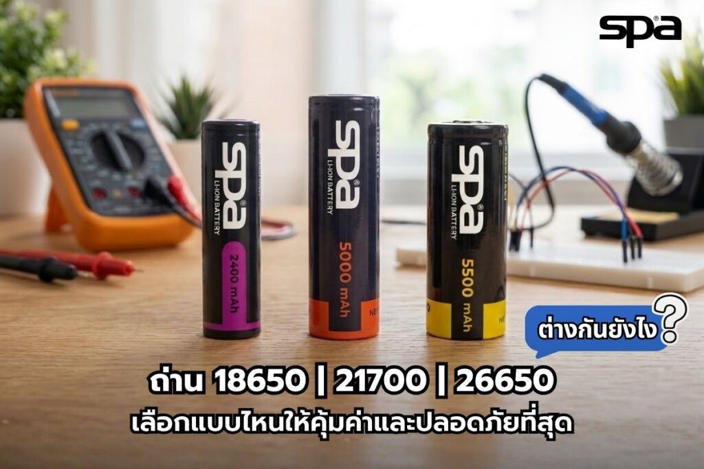 ถ่าน 18650, 21700, 26650 ต่างกันยังไง