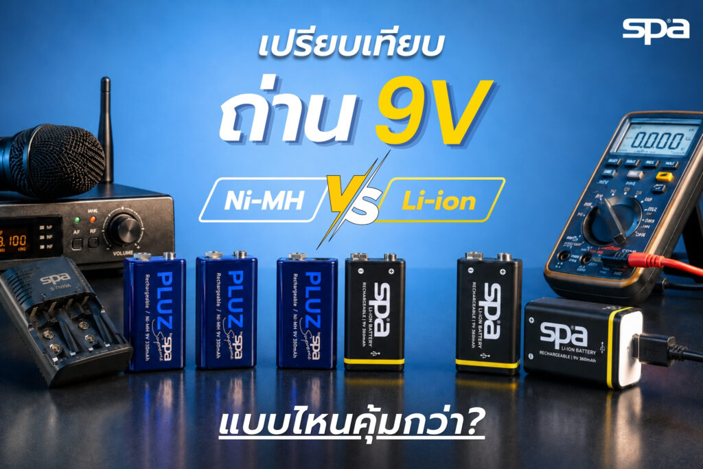 ถ่านชาร์จ 9V Li-ion vs Ni-MH ต่างกันอย่างไร?
